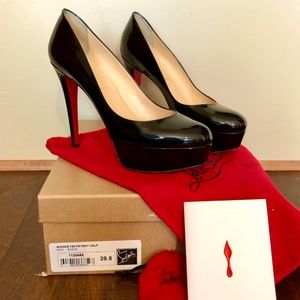 Louboutin Bianca 120 pumps, black patent, 39.5